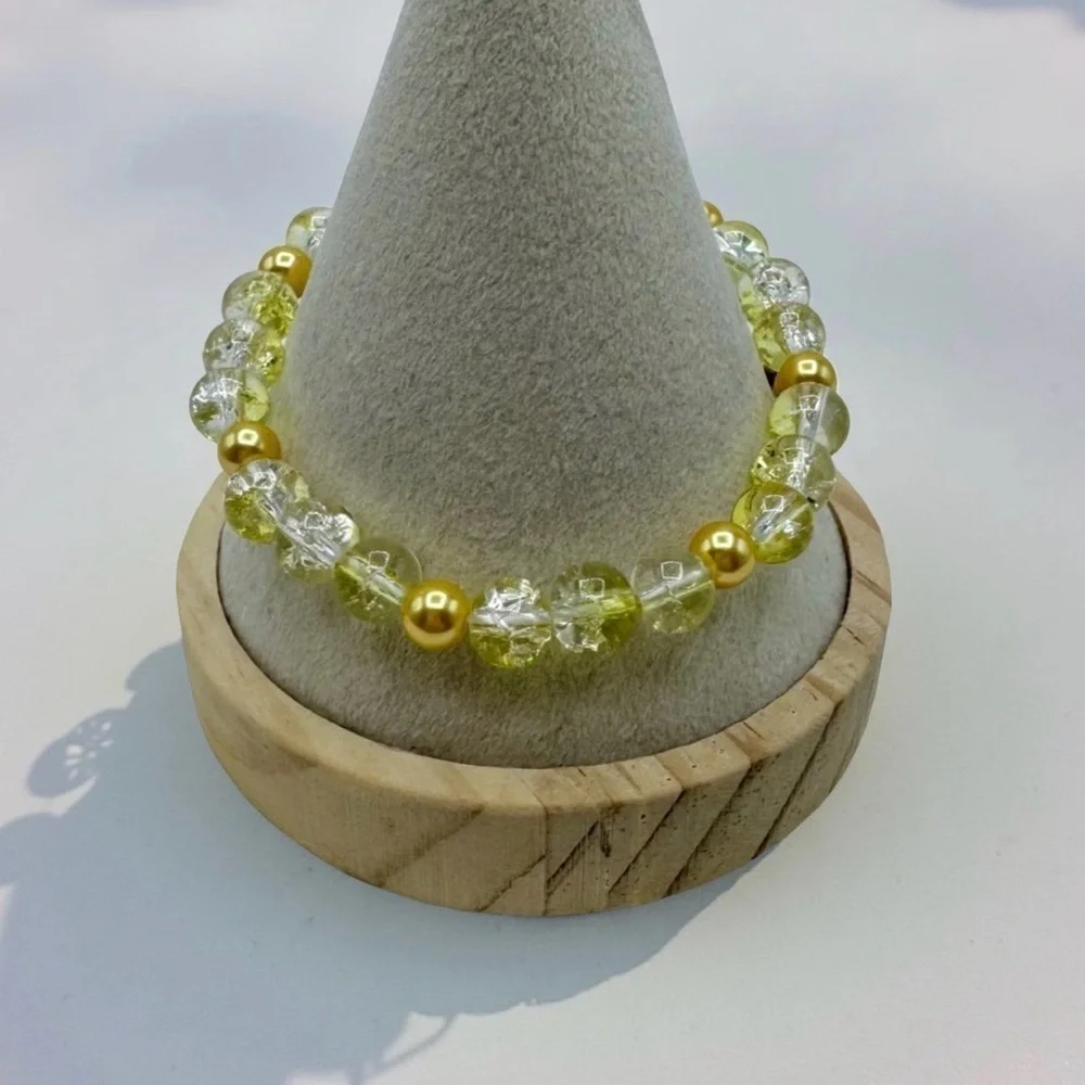 Gradient Glass Beaded Bracelet Style A Yellow